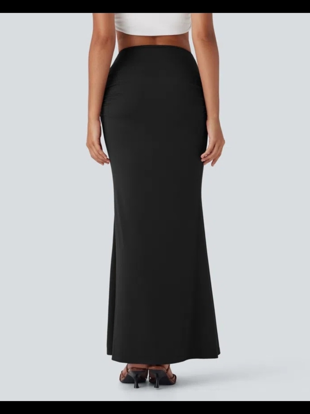 HALARA High Waisted Tummy Control Butt Lifting 2-in-1 Midi Casual Mermaid Skirt - Picture 2 of 7